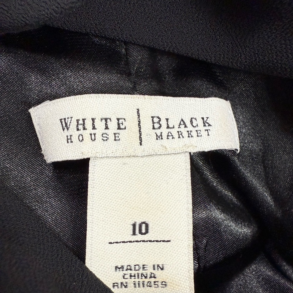 White House Black Market black asymmetrical tiered cocktail Dress size 10 - Picture 10 of 11